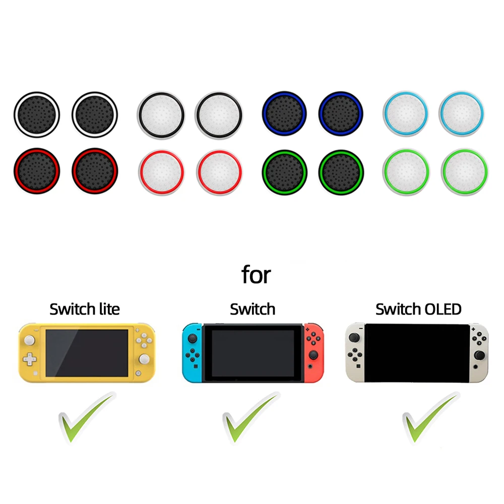 Joystick Grip Cap 10PCS ThumbSticks Grips for Nintendo Switch/OLED/Lite JoyCon Silicone Luminous Joystick Caps Thumb Stick Cover Accessory