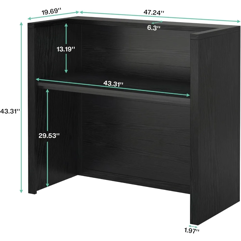 Reception Desk, Modern Front Desk with Counter, 47 Inch Small Retail Counter for Checkout, Lobby, Salon, Small Office, Reception