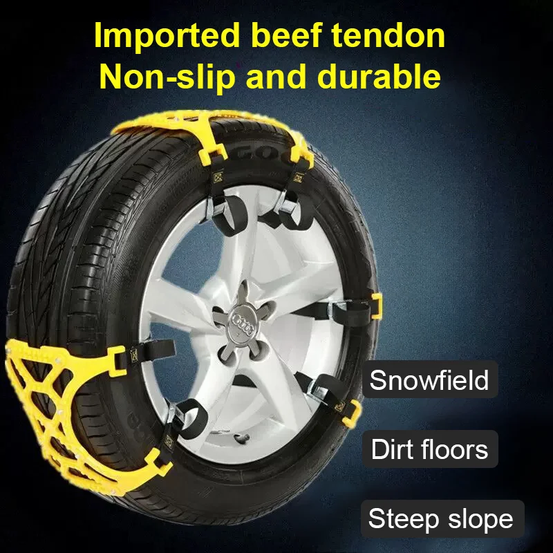 3pcs Car Snow Tire Chains Mud Tyre Wheels Thick Anti-Skid Belt For Car/SUV/Truck Portable Easy to Mount Emergency Traction Car