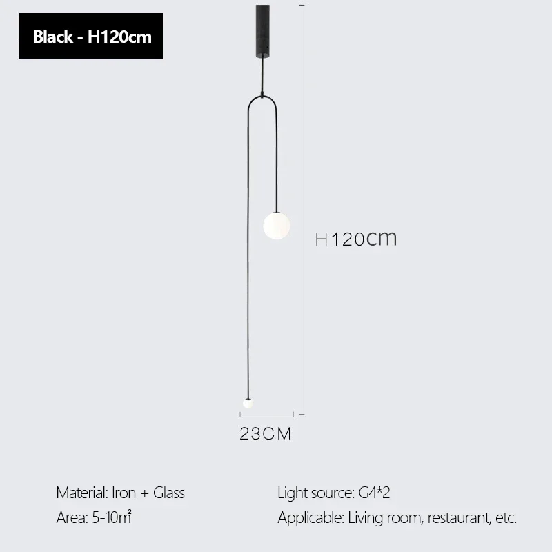 H- Black -H120cm