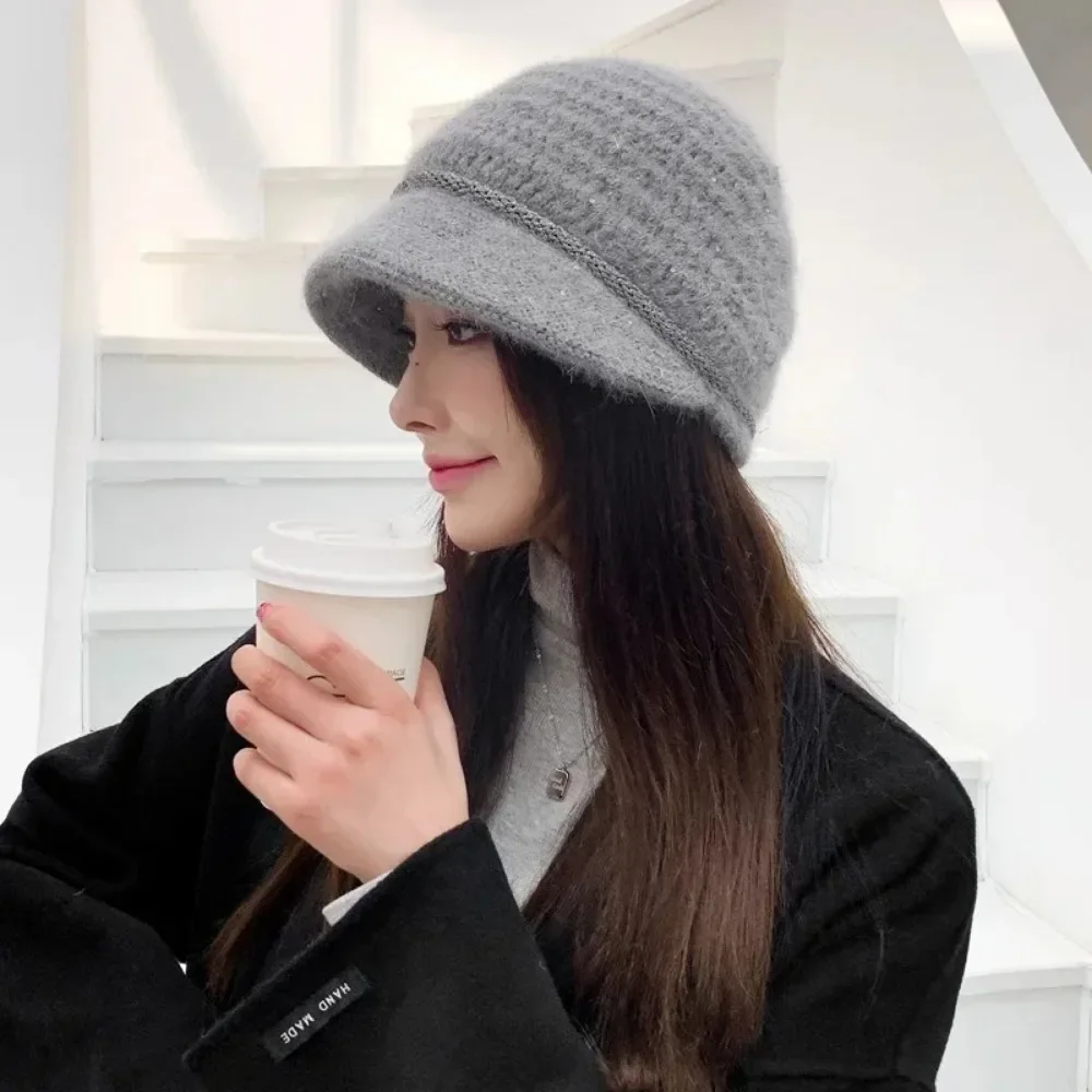 Korean Winter Pile Has for Women Thermal Pullover Hat Caps Fashion Outdoor Wide Brim Ear Protection Warm Skullcap Beanies Female