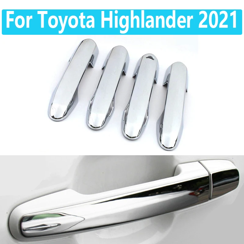 

4Pcs Handle Trim Strip For Toyota Highlander 2021 Door Electroplating Armrest Handle Decorative Stickers Accessories