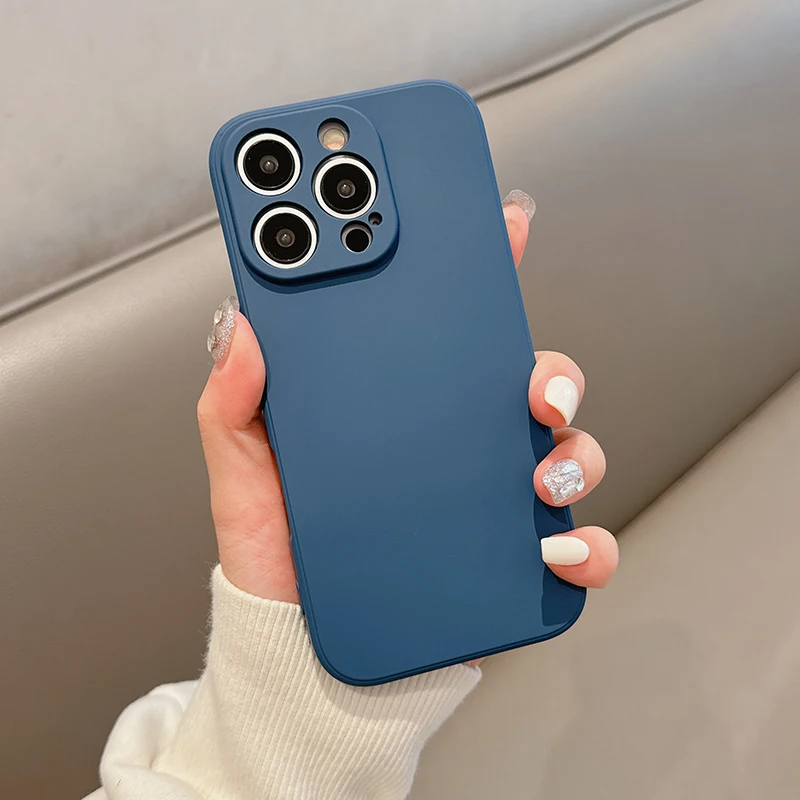 Vibrant Candy Color Silicone Phone Case with Lens Protection & Shockproof Back Cover