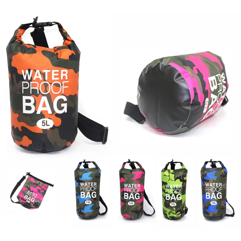 

Waterproof Swimming Bag Dry Sack Camouflage Colors Fishing Boating Kayaking Storage Drifting Rafting Bag 2L 5L 10L 15L 20L 30L