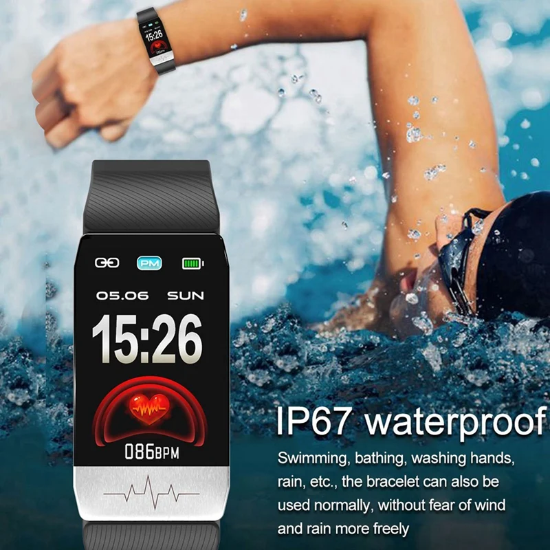 T1S Smart Bracelet Real-Time Body Temperature Monitoring With Smart Bracelet ECG+PPG Body Temperature Smart Band Sport