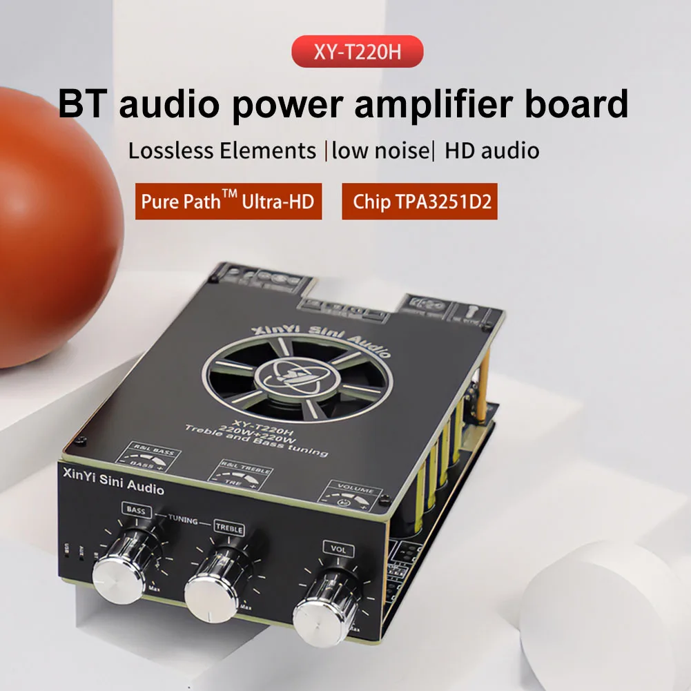 TPA3251 BT 5.2 220W x 2 오디오 앰프 보드 모듈, 스테레오 고음 및 저음 조정, 스테레오 디지털 파워 앰프 보드 모듈