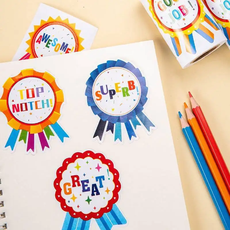 100pcs Badge Stickers Encourage Stickers Reward Sticker Reward Labels for Children Education School Learning Activities