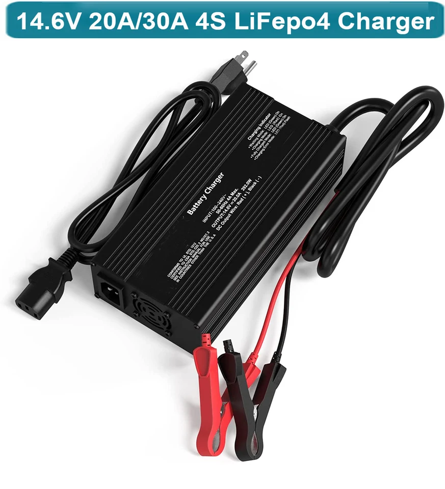 ExpertPower Caricabatterie Intelligente 12V 20A Per Batterie LiFePO4 - Per Batterie Al Litio Ferro Fosfato Da 40Ah E Oltre, Con Algoritmo CC/CV, Raffreddato A Ventola - 3