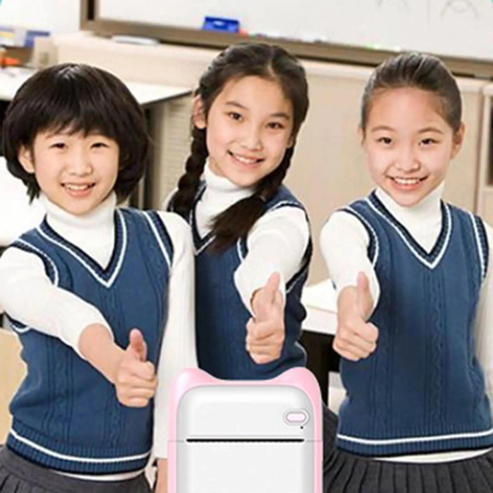 스마트 즉시 인쇄 작업용 미니 열전사 프린터, 안드로이드 iOS 블루
