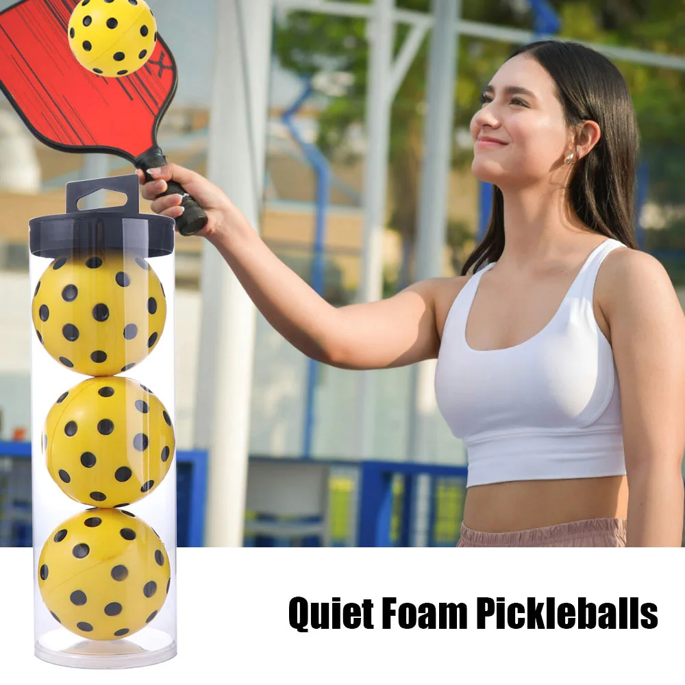 74mm Foam Pickleballs Practice Balls Low Decibel Damping Silent Pickleball Balls High Elasticity Lightweight Exact Real Ball