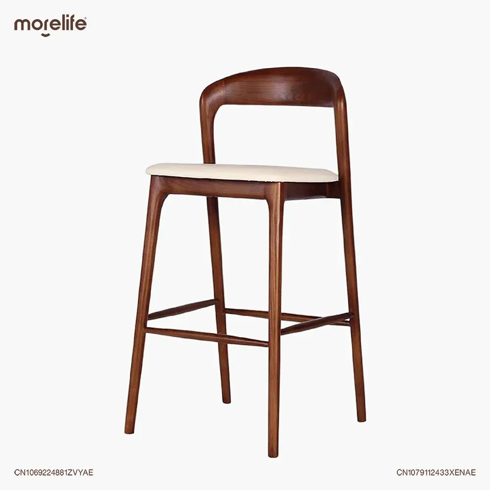 

Скандинавские барные стулья из твердой древесины, минималистичные высокие стулья из дерева/ясеня для дома, домашняя мебель