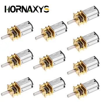 10 sztuk GA12-N20 DC 3 V/6 V/12 V N20 Mini mikro metalowy motoreduktor z kołem zębatym silniki prądu stałego 15/30/50/60/100/200/300/500/1000 obr./min zestaw do samodzielnego montażu
