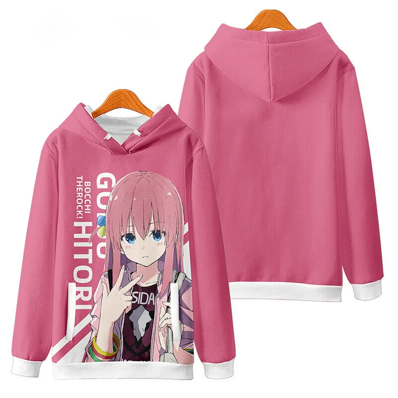 Bocchi The Rock Hoodies Hitori Nijika 3D Print Women Man Streetwear Oversized Pullovers Y2k Hoodie Sweatshirts Woman Clothing