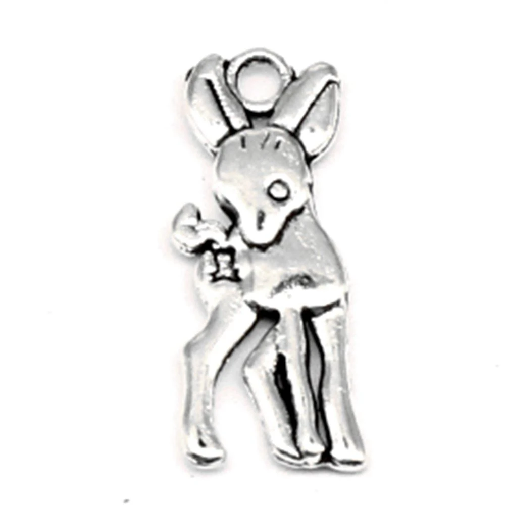 

Deer Charms Jewellery Making Pendants Craft Supplies Jewelry Diy 7x17mm 30pcs Antique Silver Color