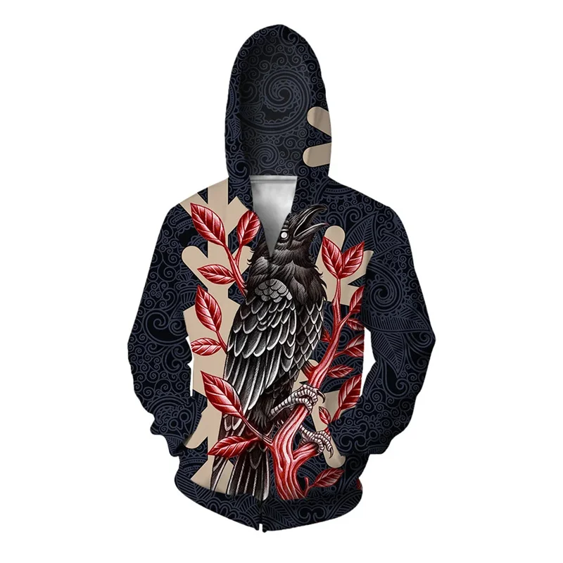 thumbnail image 1 of Sudadera con capucha con estampado 3D de mariposa, águila y lobo para hombre, sudadera con gráfico de demonio animal, sudadera holgada con cremallera, sudaderas cómodas, 1 of 5