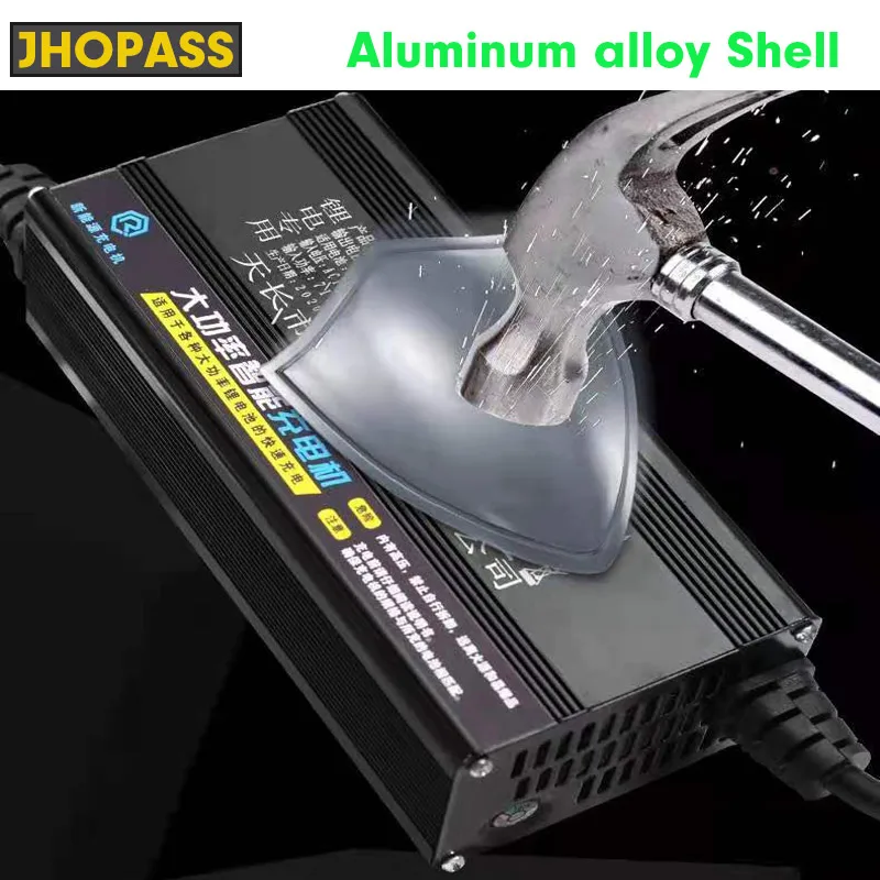 JHOPASS 54.6V 13S lithium smart battery charger with digital LCD display screen