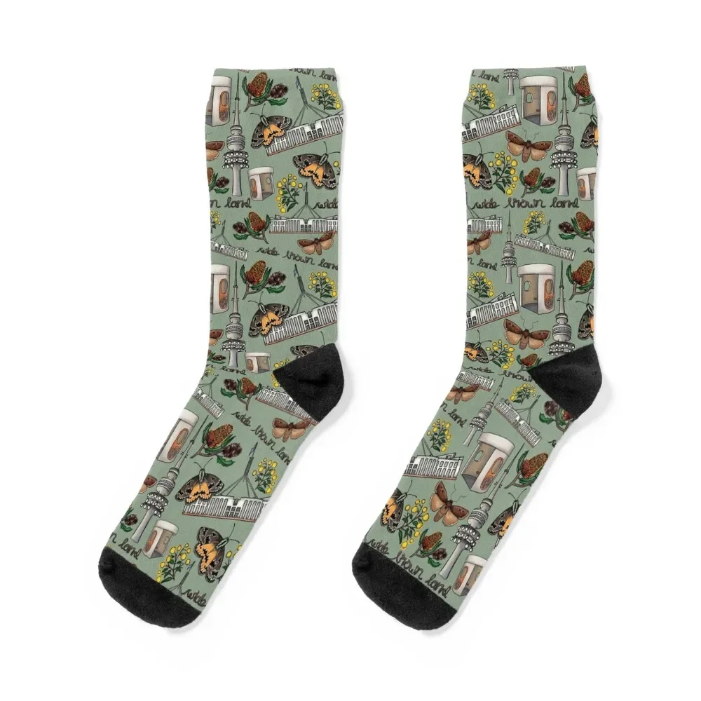 Canberra’s Iconic Icons - Green Socks cool tennis Men's Socks Luxury Women's