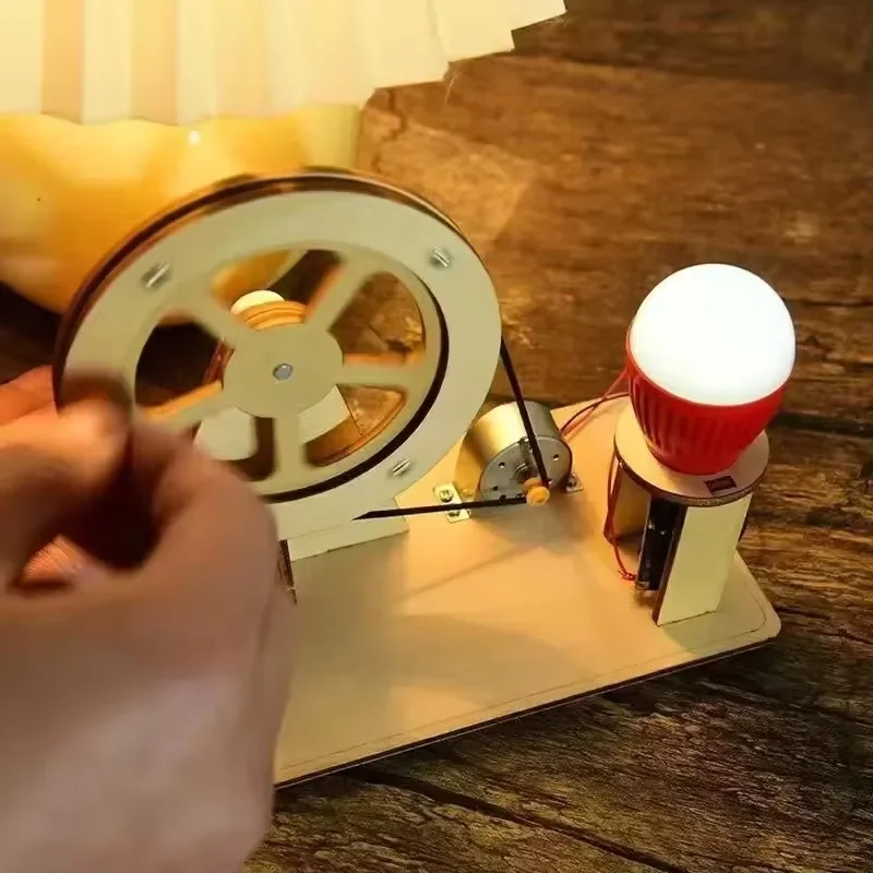 DIY Hand Crank Generator Science Kit - STEM Educational Toy for Kids to Explore Electricity and Renewable Energy