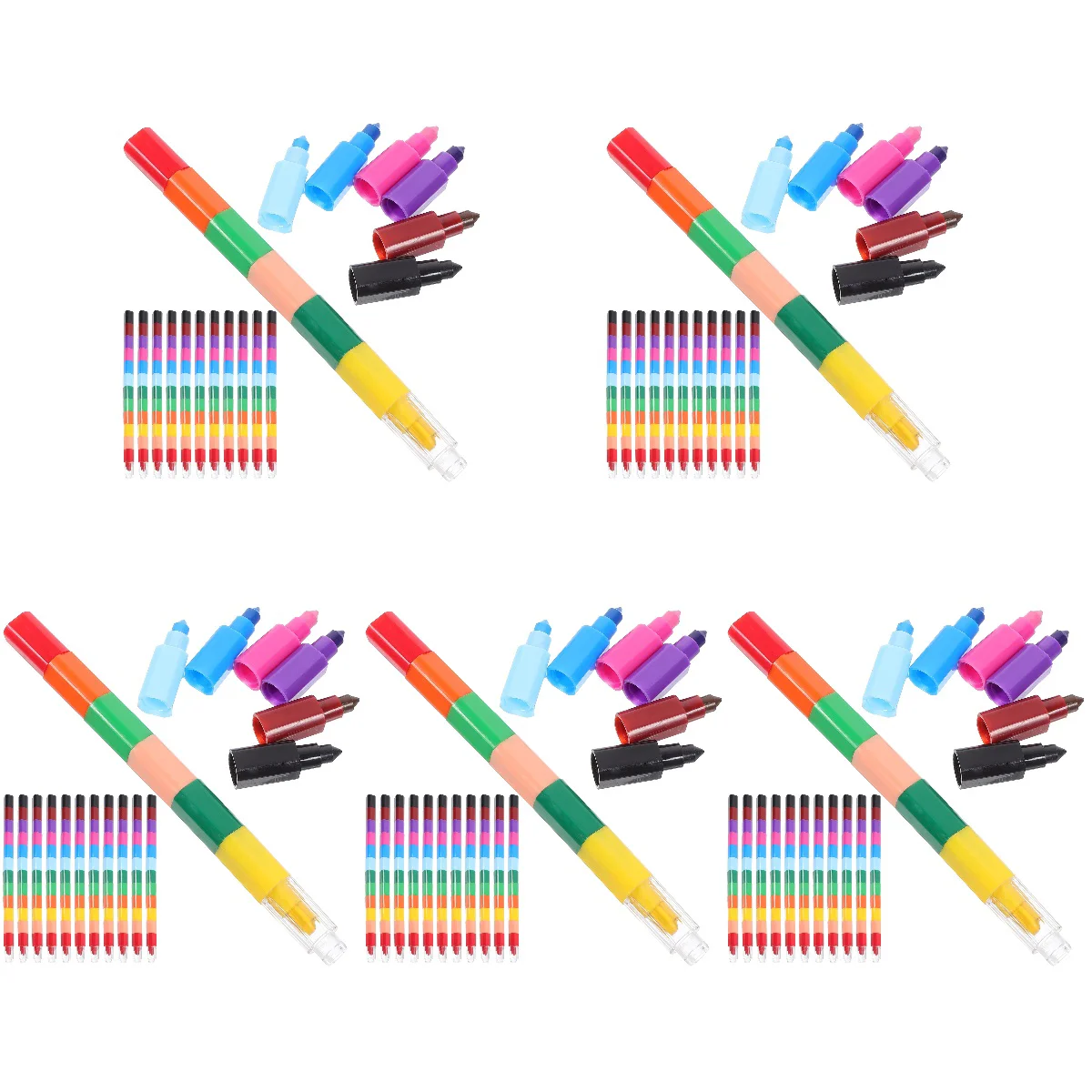 

120 pcs 12 Different Color Creative Building Block Coloring Crayons Crayon Crayon Student Stationery for Painting Use