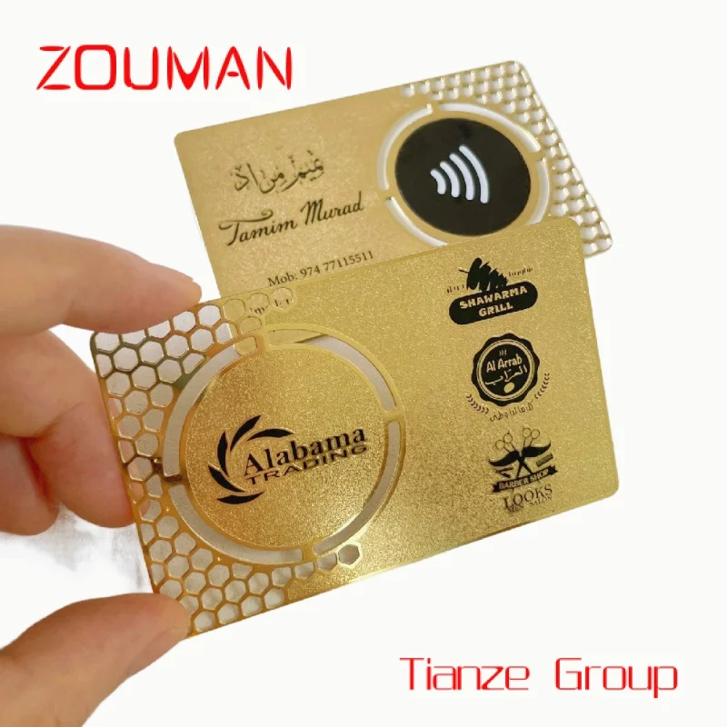 Custom , Personalized Logo etal N Busins Nae VIP Loyalty N Car u 24K Gold Stainls Steel N Card ith Gift Box