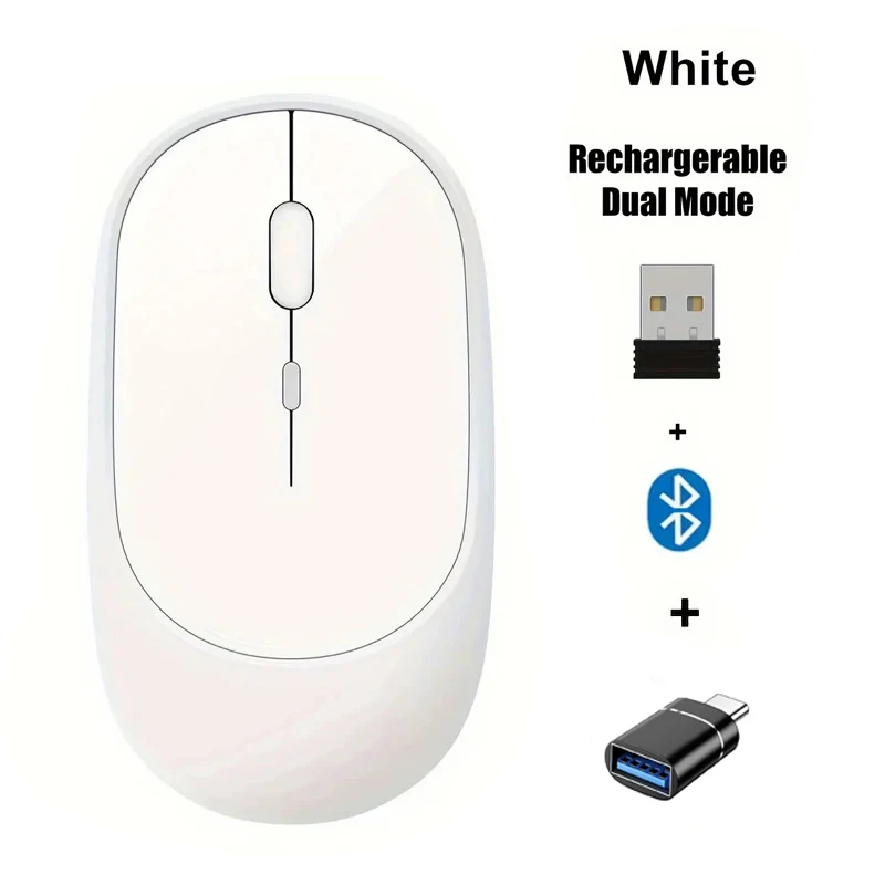 Rechargeable Dual Mode Wireless Mouse with Silent Clicks