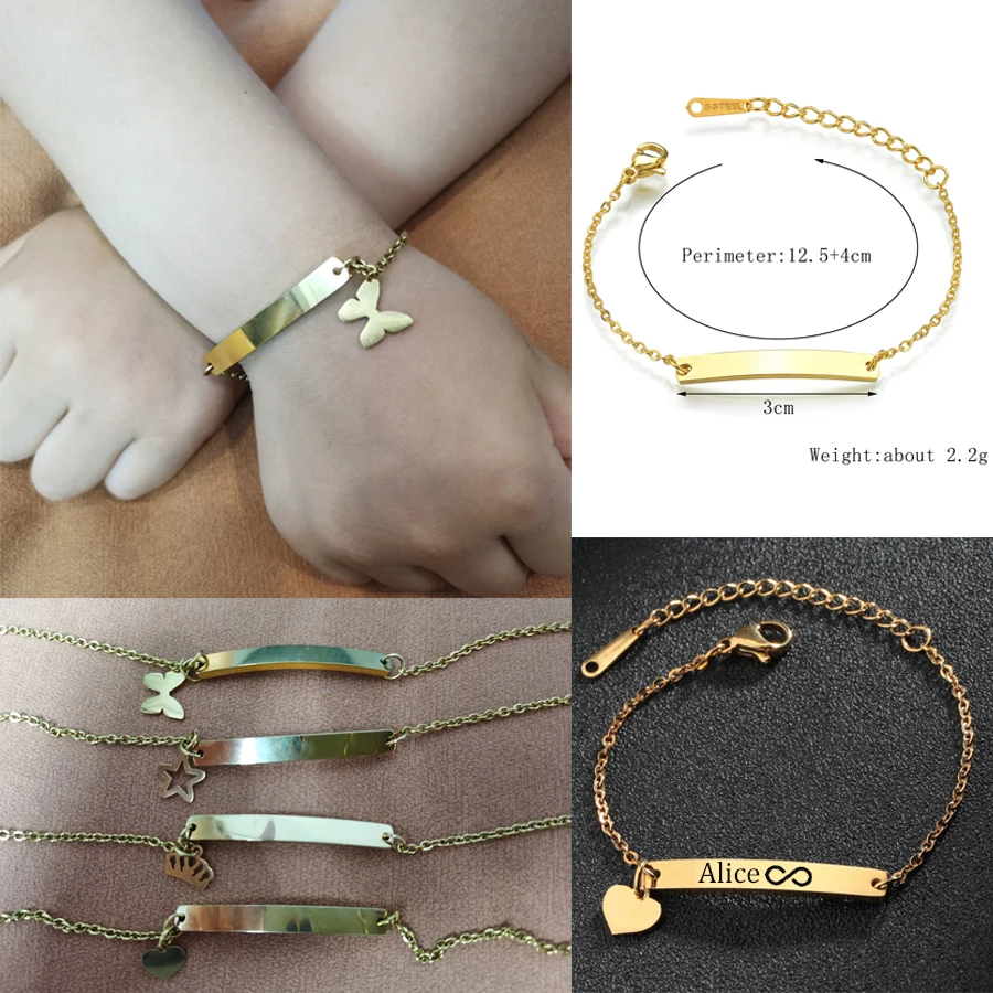 

Acheerup Custom Mother Kids Bracelet for Women Baby Stainless Steel Engrave Name Hand Chain Free Shipping Family Jewelry Gift