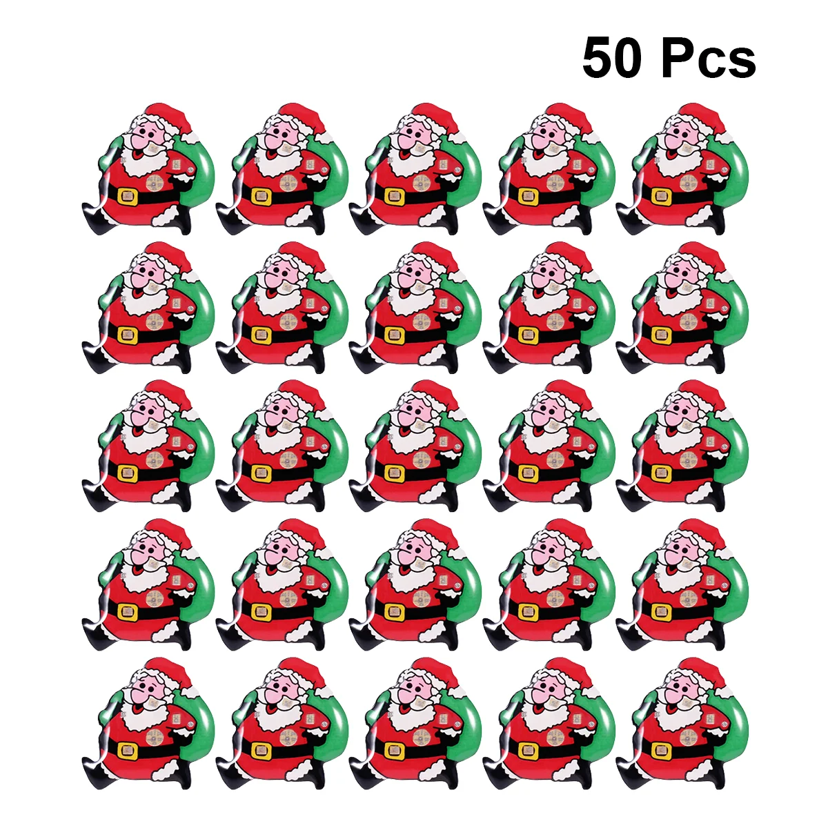

50 шт. Рождественская брошь, светящаяся бутоньерка с рождественским Санта-Клаусом, светодиодная корсажная булавка для ювелирных изделий, подарок для детей