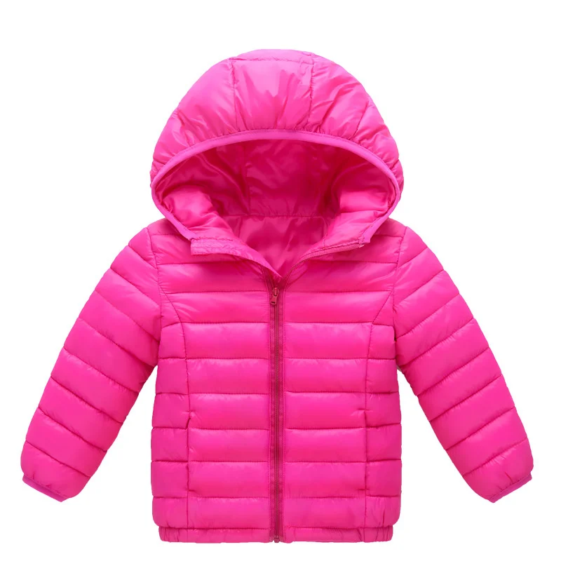 Autumn Down Jackets Girls Boys Fashion Warm Thin Coats Spring Children Clothes Big Kids Casual Hooded Zipper Outerwear 3-12 Year