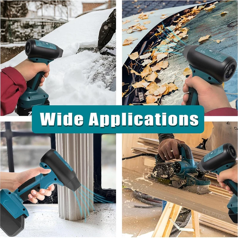Jet Blower Portable Violent Turbo Fan For Makita/Dewalt/Milwaukee/Bosch 18V 20V Li-ion Battery 4-Speed  Wireless Handheld Fan 5