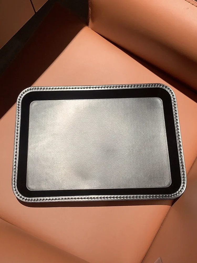 

American Leather Tray Watch Ring Glasses Jewelry Car Key Display Display Coffee Table Entrance Light Luxury Storage Box
