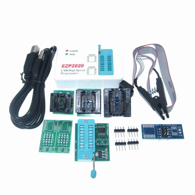 

EZP2020 USB SPI программатор 7 адаптеров, высокая скорость, лучше, чем EZP2010 Ezp2013 2011, поддерживает 24, 25, 26, 93, EEPROM 25 Flash Bi
