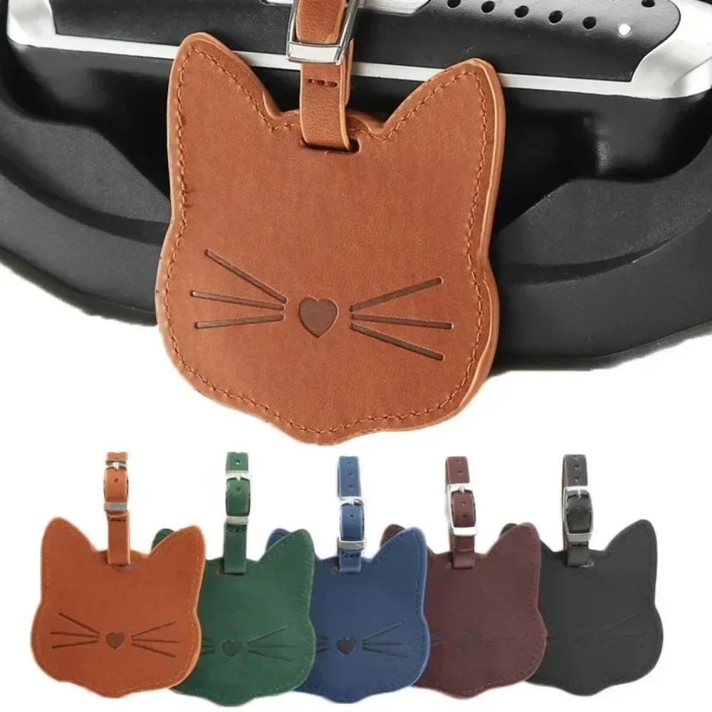 1PC Travel Accessories Luggage Tags Suitcase ID Addres Holder Baggage Boarding Tag Portable Label Cute Animal Cat High Quality