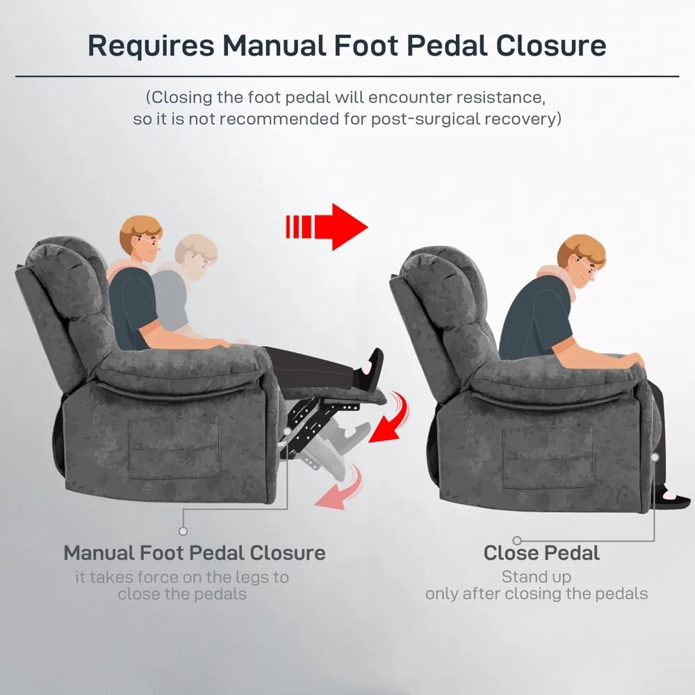 Recliner Chair with Cup Holders & Side Pocket 6