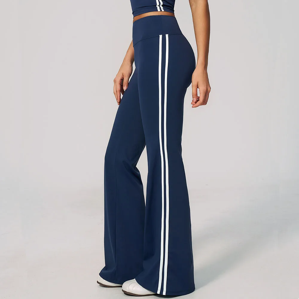 Summer Yoga Pants Women's High Waist Push Up Flared Pants Fitness Wide-Leg Pants Athletic Wear Running Workout Flared Trousers 1