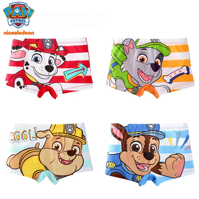 100% Genuine Paw Patrol 3-8 Years Old Children Cotton Boxer Briefs Slim Fit Design Non-tightening Butt Wrinkle-free Bottoms Boys 1
