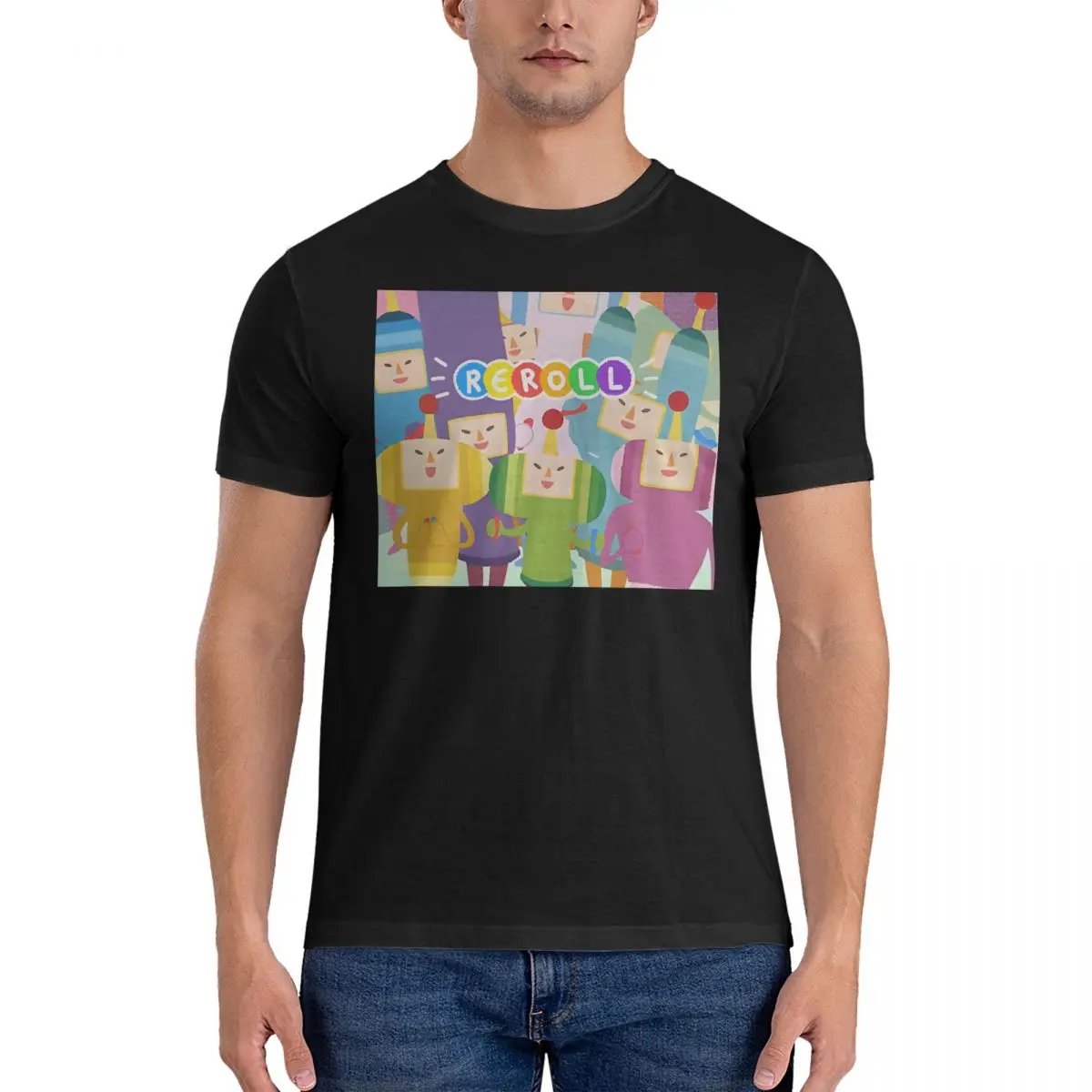 

Мужские футболки Reroll _ Винтажная футболка из чистого хлопка с коротким рукавом маленькие футболки Бен и Холли одежда с круглым вырезом 4XL 5XL