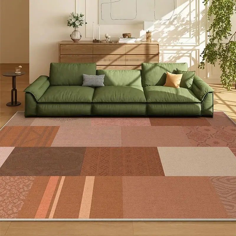 European Green Geometric Decorative Carpet Nordic style Living Room Carpets Light luxury Home Rug Comfortable Soft Bedroom Rugs 4