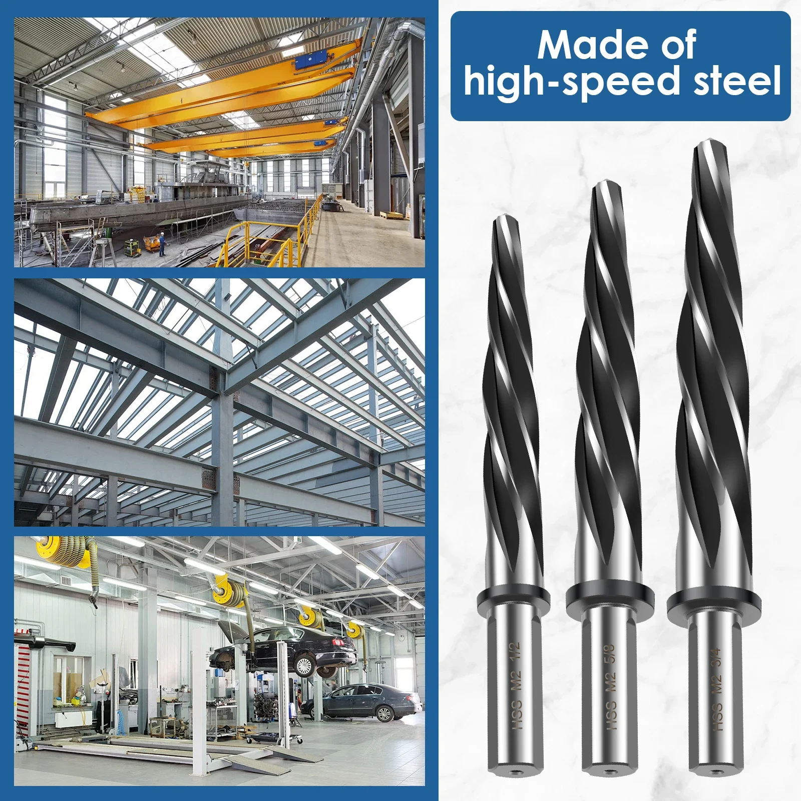 Bridge Construction Reamer Drill Bit 5/8inch 3/4inch 1/2inch Taper Chucking Reamer Car Reamer Enlarge Hole Drill Bit 3