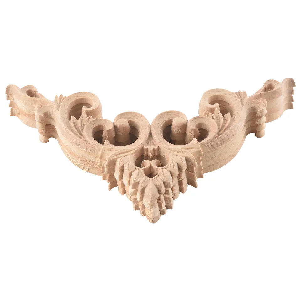 4 Decorazioni Angolari In Legno Intagliato Vintage - 4x4 Cm - Applique Per Mobili, Porte, Pareti E Armadietti - Stile Europeo - 5