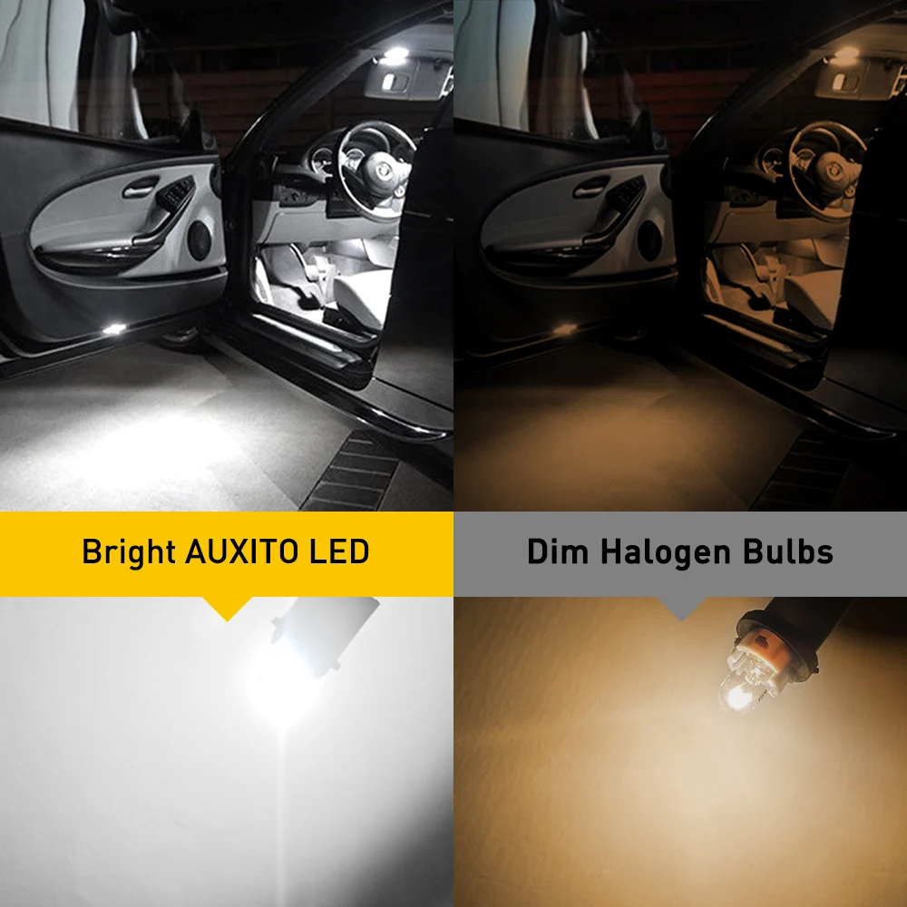 AUXITO 10Pcs W5W T10 W5W 194 501 Led Canbus 오류 없음 자동차 인테리어 조명 T10 번호판 조명 Bmw E46 F10 골프 4 5 Audi