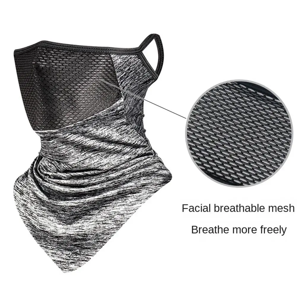 Summer Ear Hanging Triangle Scarf Sun Protection Anti-UV Breathable Outdoor Fishing Hiking Cycling Balaclava Face Mask