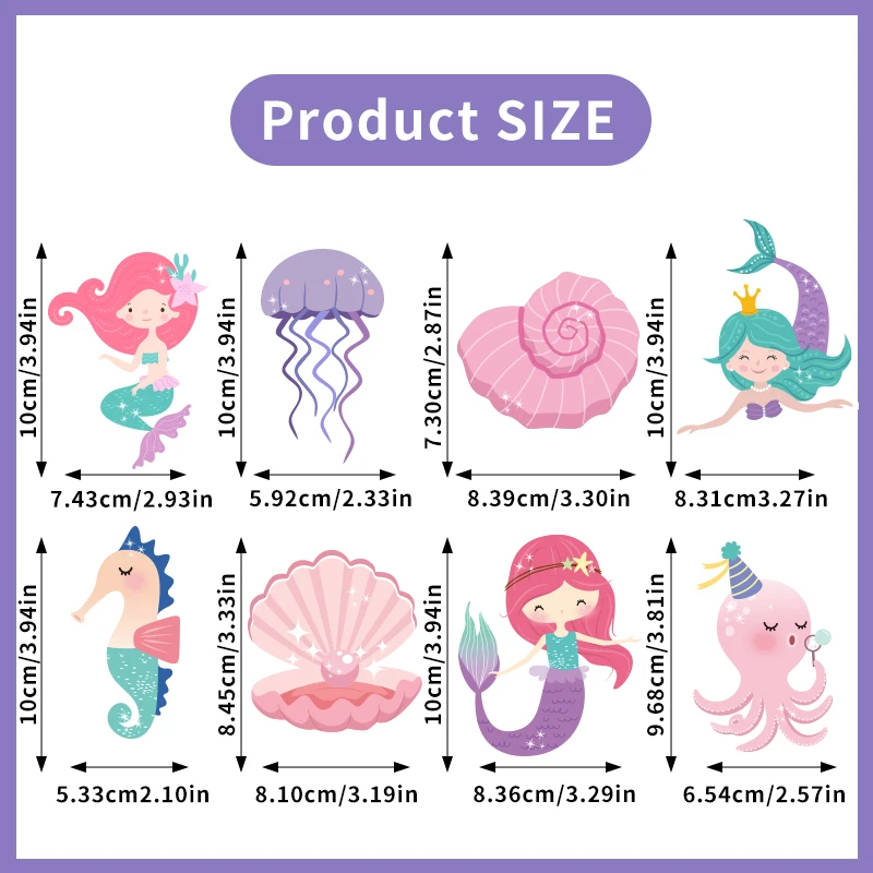 8/16 stücke Meerjungfrau Geburtstag Party Hängen Papier Tag Kleine Meerjungfrau Geschenk Karte Mädchen Unter Dem Meer Party Hängen Pendent ornament Deco – Detail 2