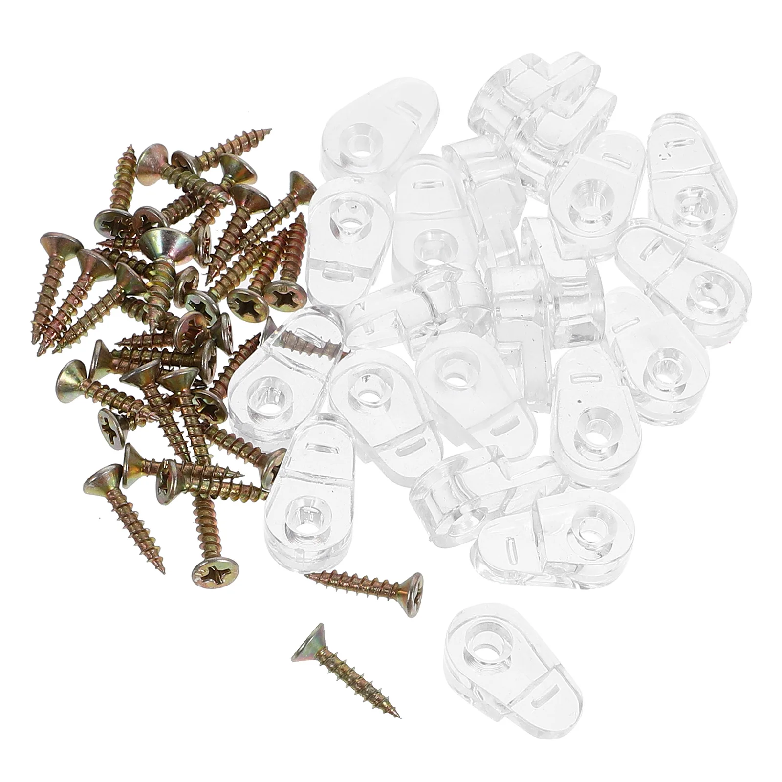

20pcs Glass Retainer Clips Closet Cabinet Panel Clips Door Window Mirror Clip with Screws Style 1