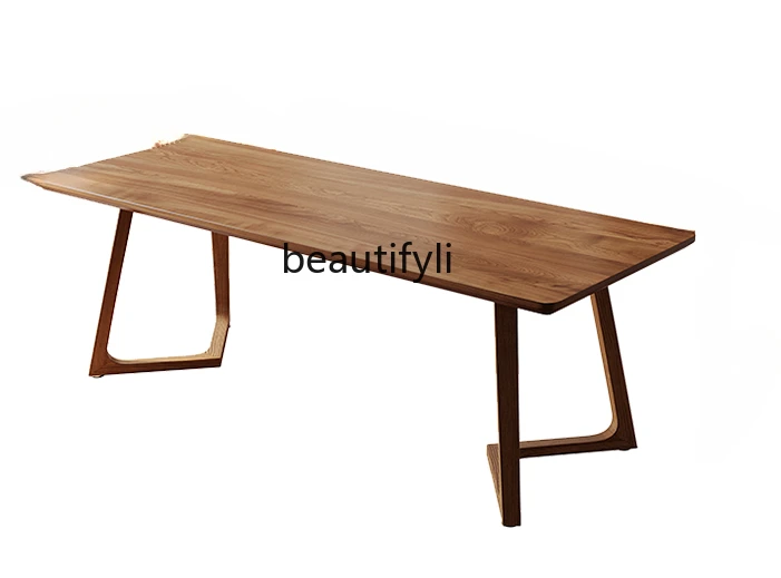 Solid Wood Large Desk Living Room Long Table Household Minimalist Double Leisure Area Reading and Learning Log Computer Desk