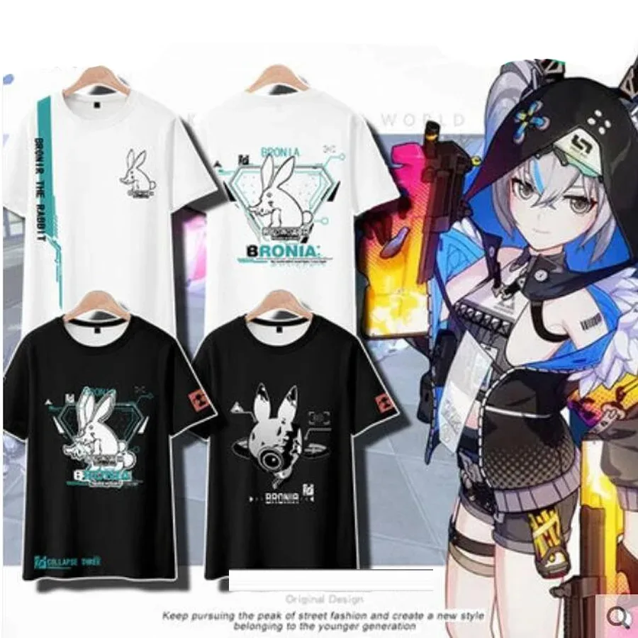 

Men's and Women's Short Sleeve Anime T-Shirt, Honkai Impact 3° Cosplay T-Shirt, Round Collar, Harajuku Blouse, Summer T-Shirt