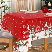 Christmas Tablecloth Merry Chirstmas Decoration For Home 2024 Xmas Snowflake Table Cloth Navidad Noel Notal New Year 2025 Dec 5