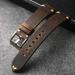 Vintage Style Handmade Cowhide Leather Bracelet - High - End Men's Accessory - 22mm (Brwon)