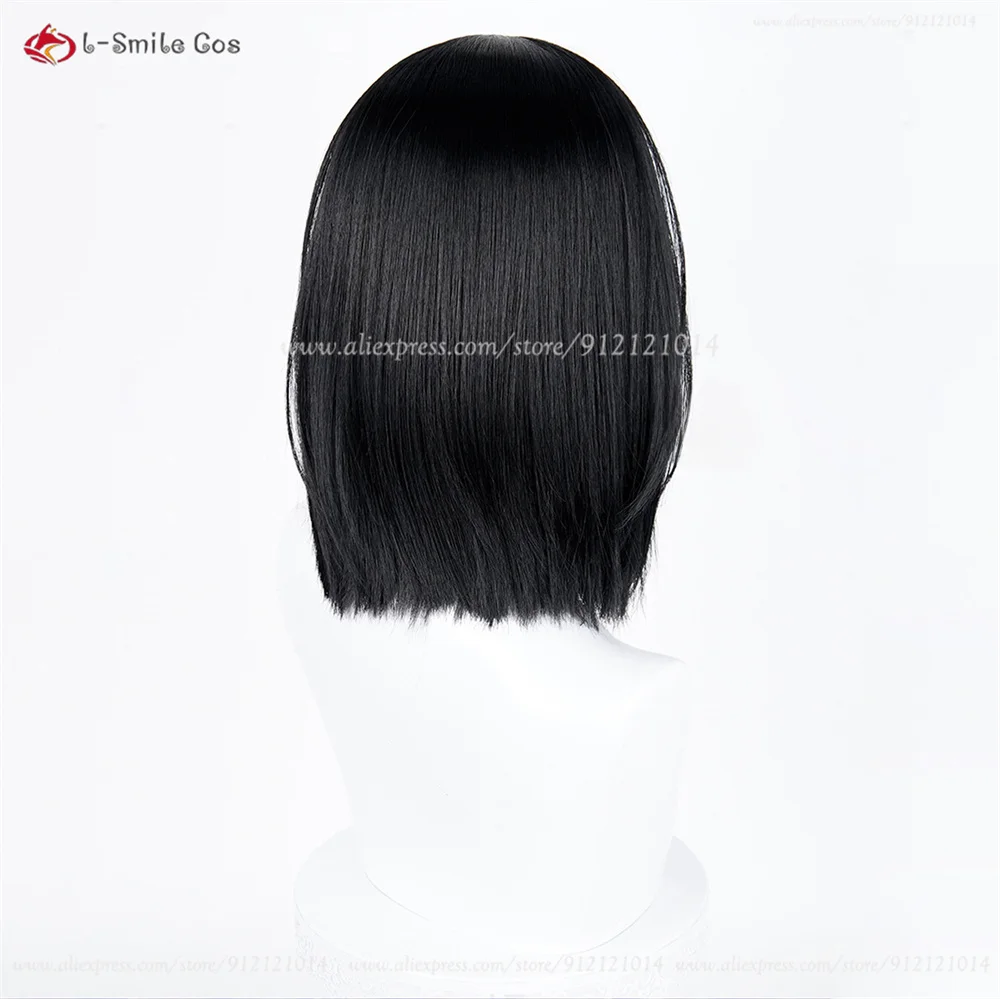 Qiao Ling Rin Jo Cosplay Perücke Schwarz Synthetik Hitzeresistent Anime Halloween 23