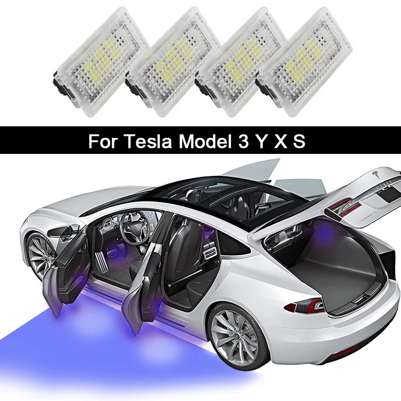 

Tesla Model 3/Y/S/X Interior LED Lights Ultra-bright Replacement Lights for Trunk, Frunk, Door Puddle, FootWell, Accessories