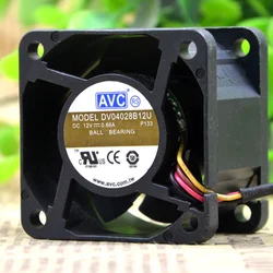 New For AVC DV04028B12U 4028 40X40X28MM 4cm Fan 4-Wire Speed DC 12V 0.66A axial cooling fan